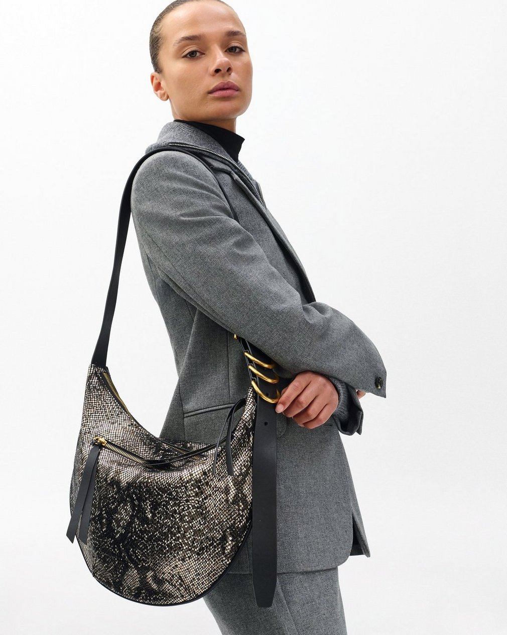 Mercer Medium Python Leather Hobo Black Multi - Image 2