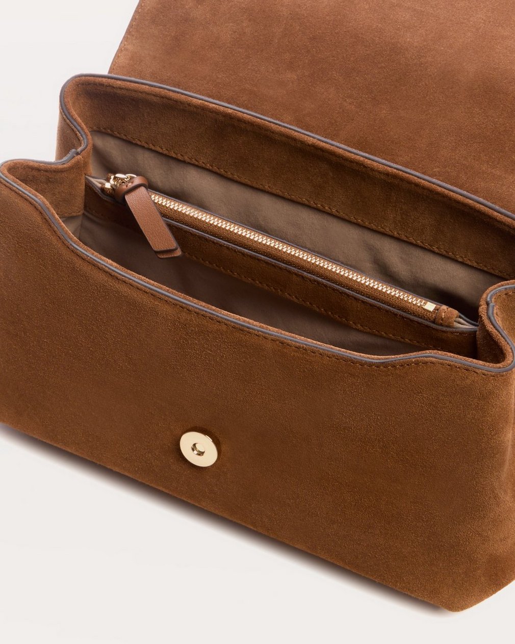 Realm Suede Top Handle Bag Golden Brown - Image 4