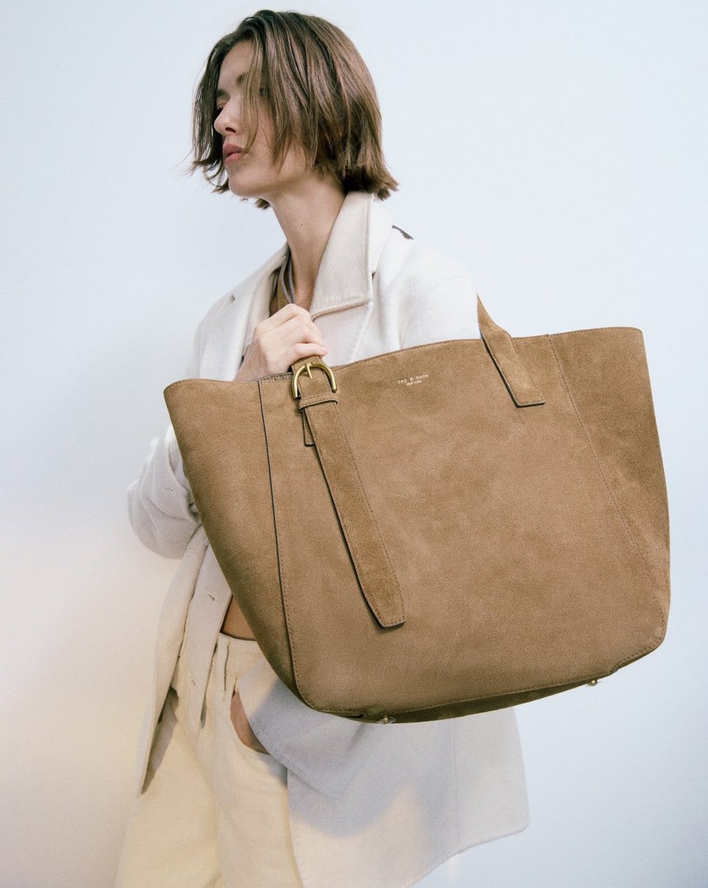 Parker Suede Tote Golden Brown - Image 2