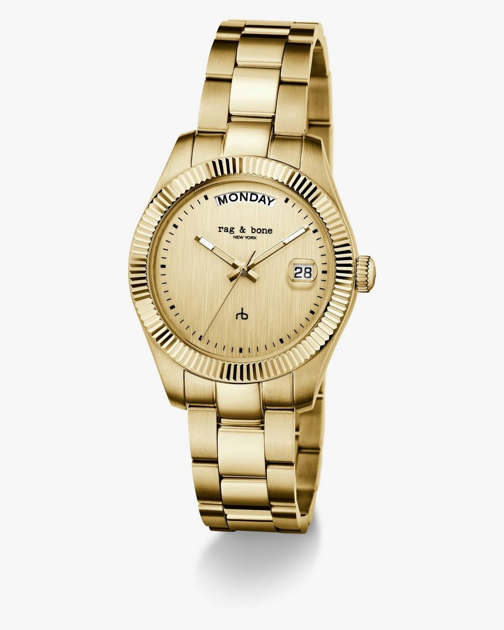 Lex Day Date Bracelet Watch, 34mm Gold - Image 3