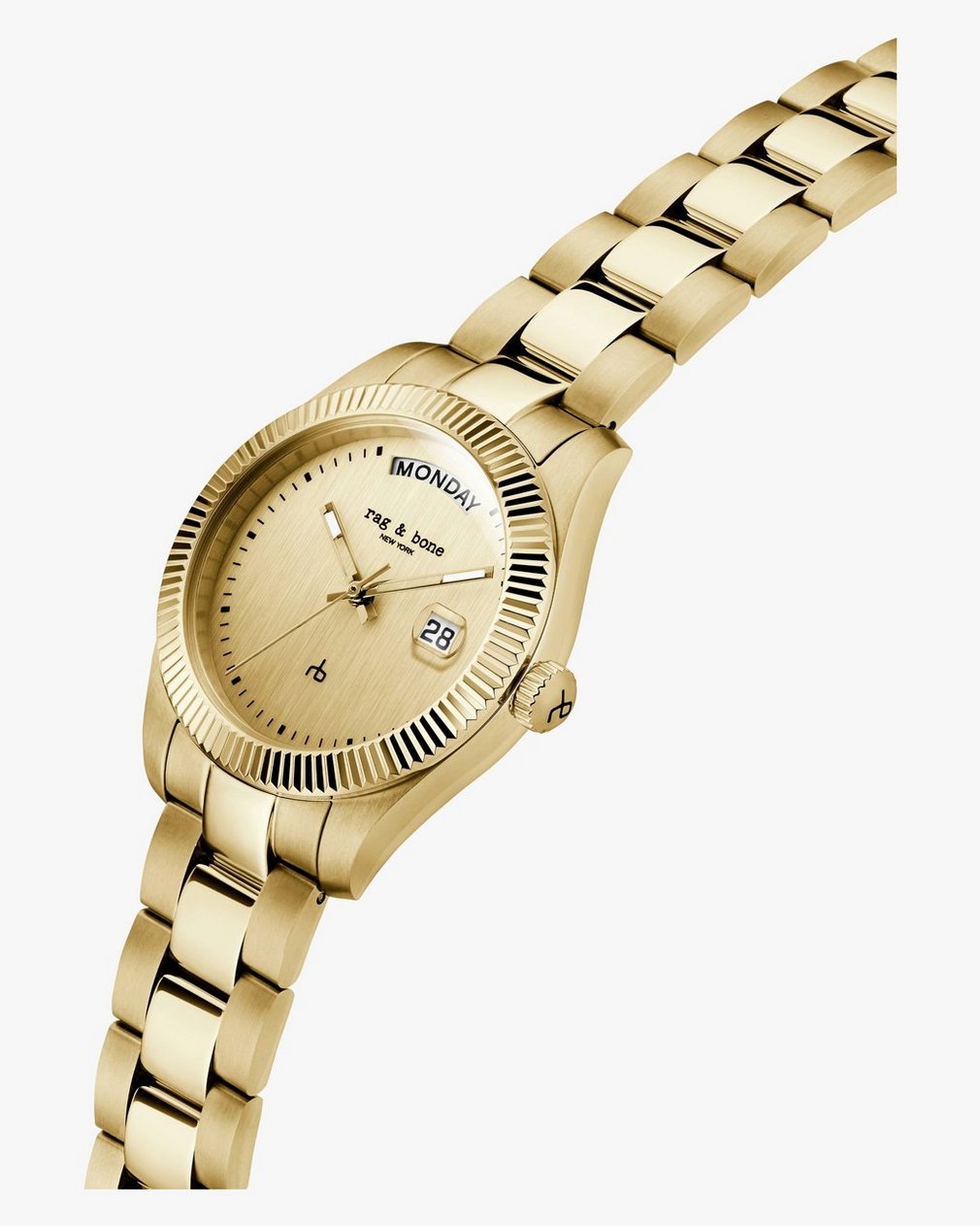 Lex Day Date Bracelet Watch, 34mm Gold - Image 4