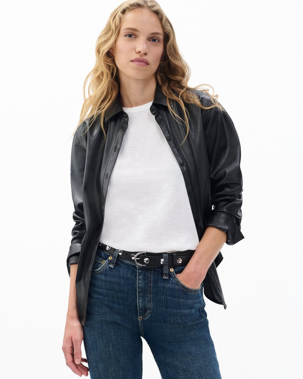 Brynn Studded Leather Belt Black - Image 2