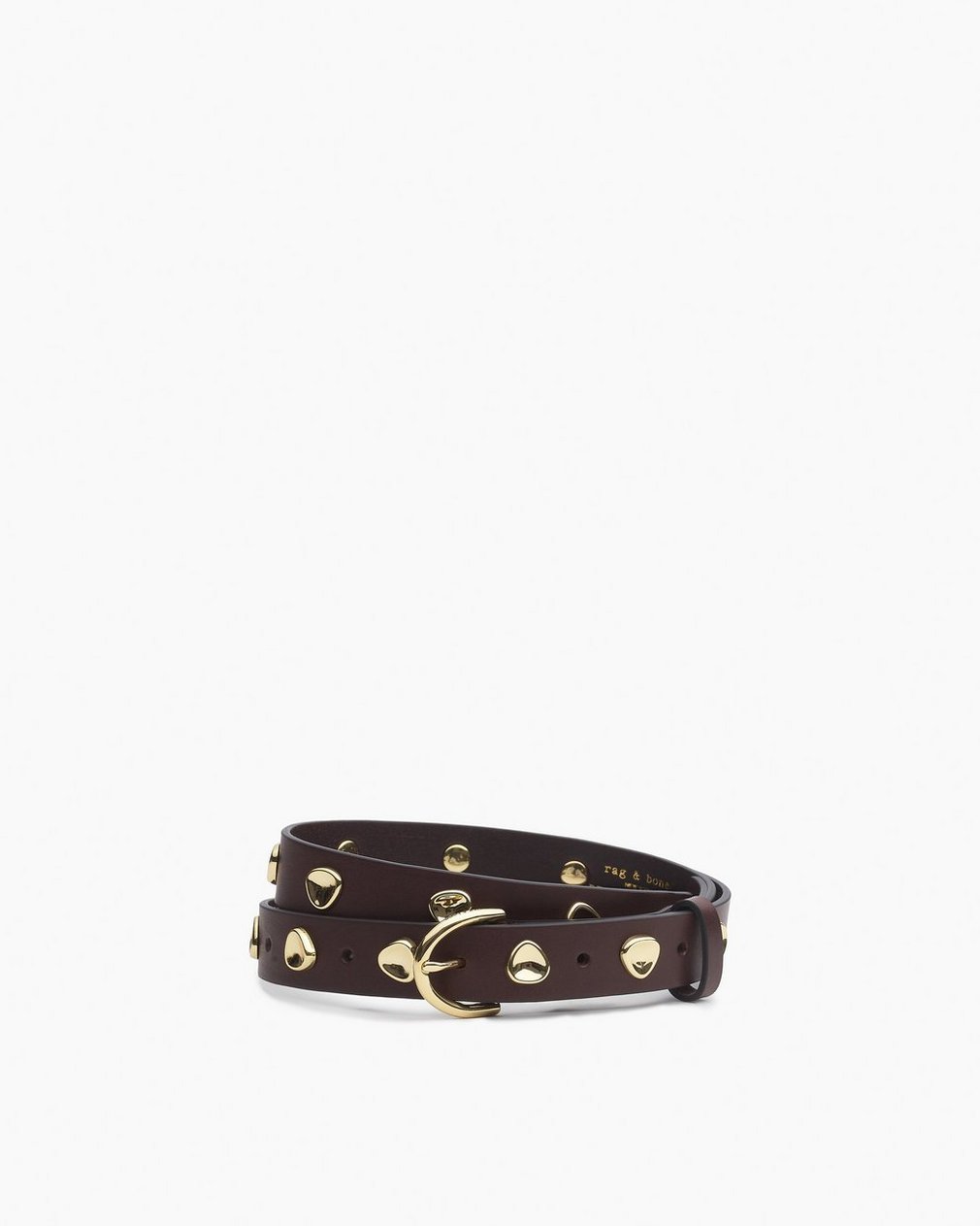 Brynn Studded Leather Belt Dark Espresso