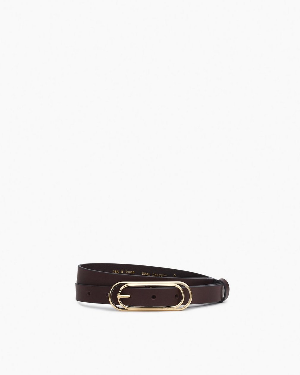 Duo Rounded Rebound Leather Belt Dark Espresso