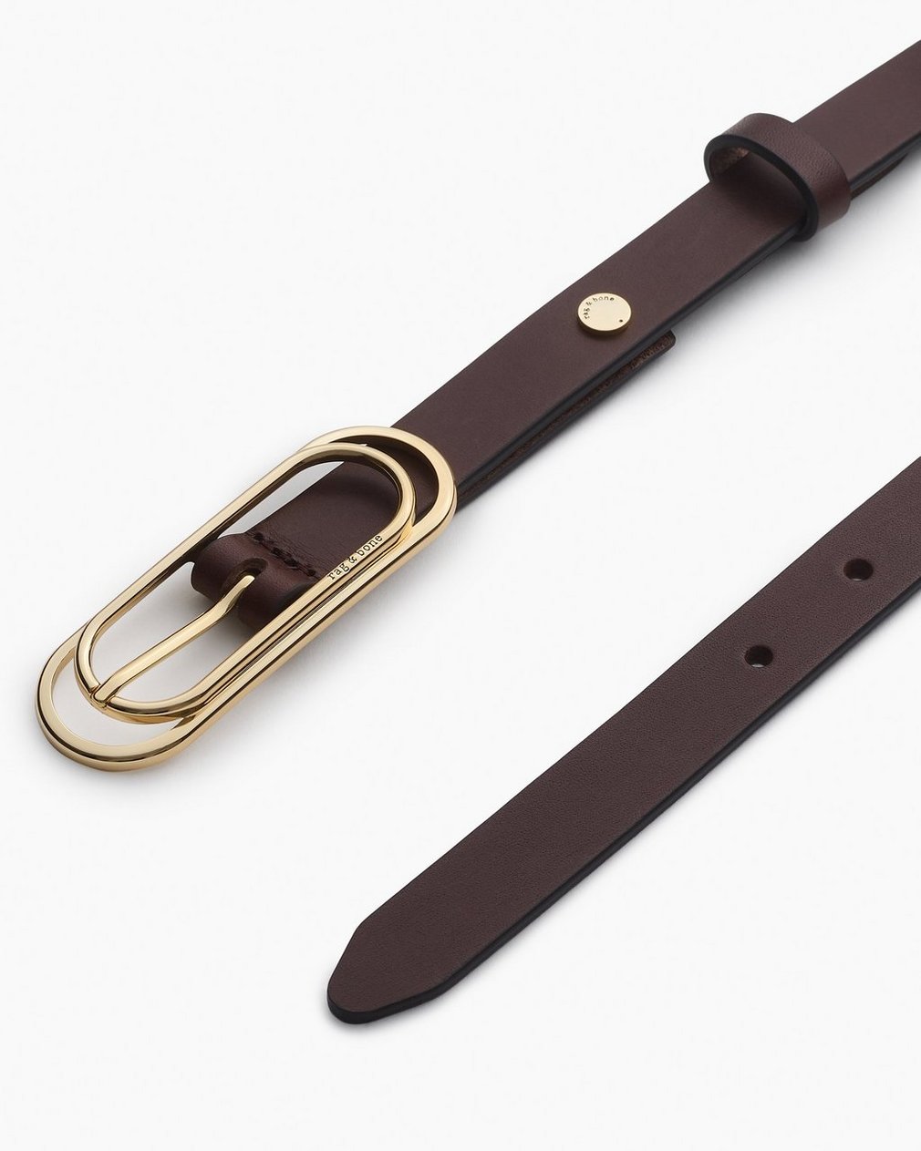 Duo Rounded Rebound Leather Belt Dark Espresso - Image 3