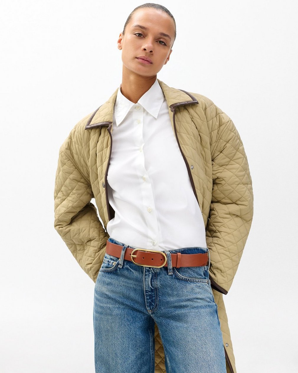 Rounded Rebound Leather Belt Whiskey - Image 2