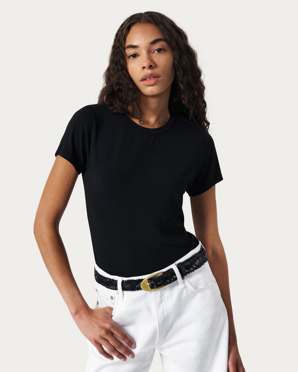 Gemma Woven Leather Belt Black - Image 2