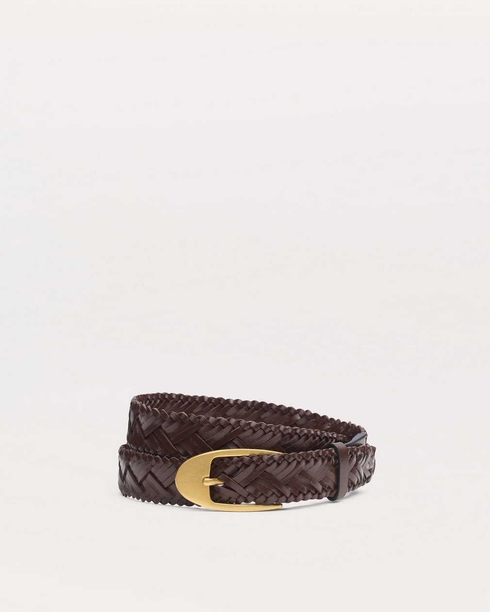 Gemma Woven Leather Belt Dark Espresso