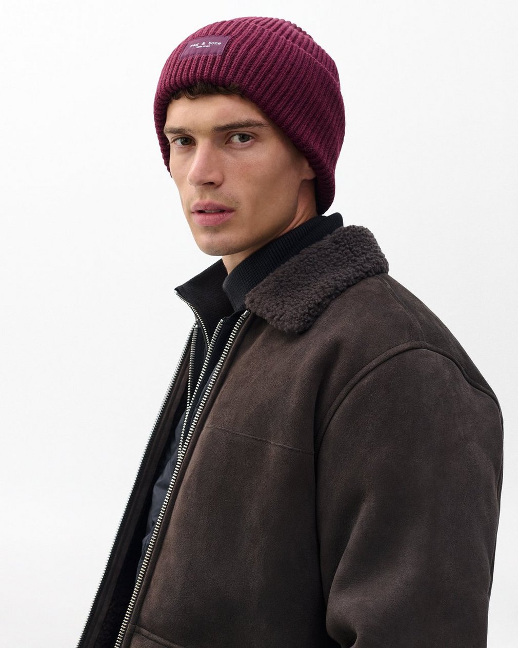 Blake Wool Beanie Burgundy - Image 2