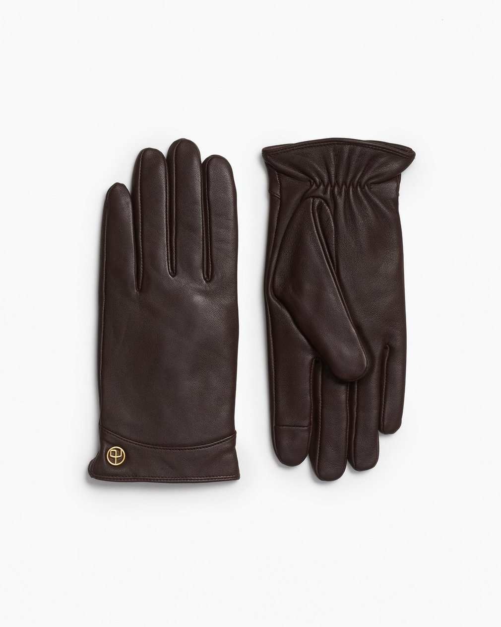 Joni Cashmere-Lined Leather Gloves Dark Espresso