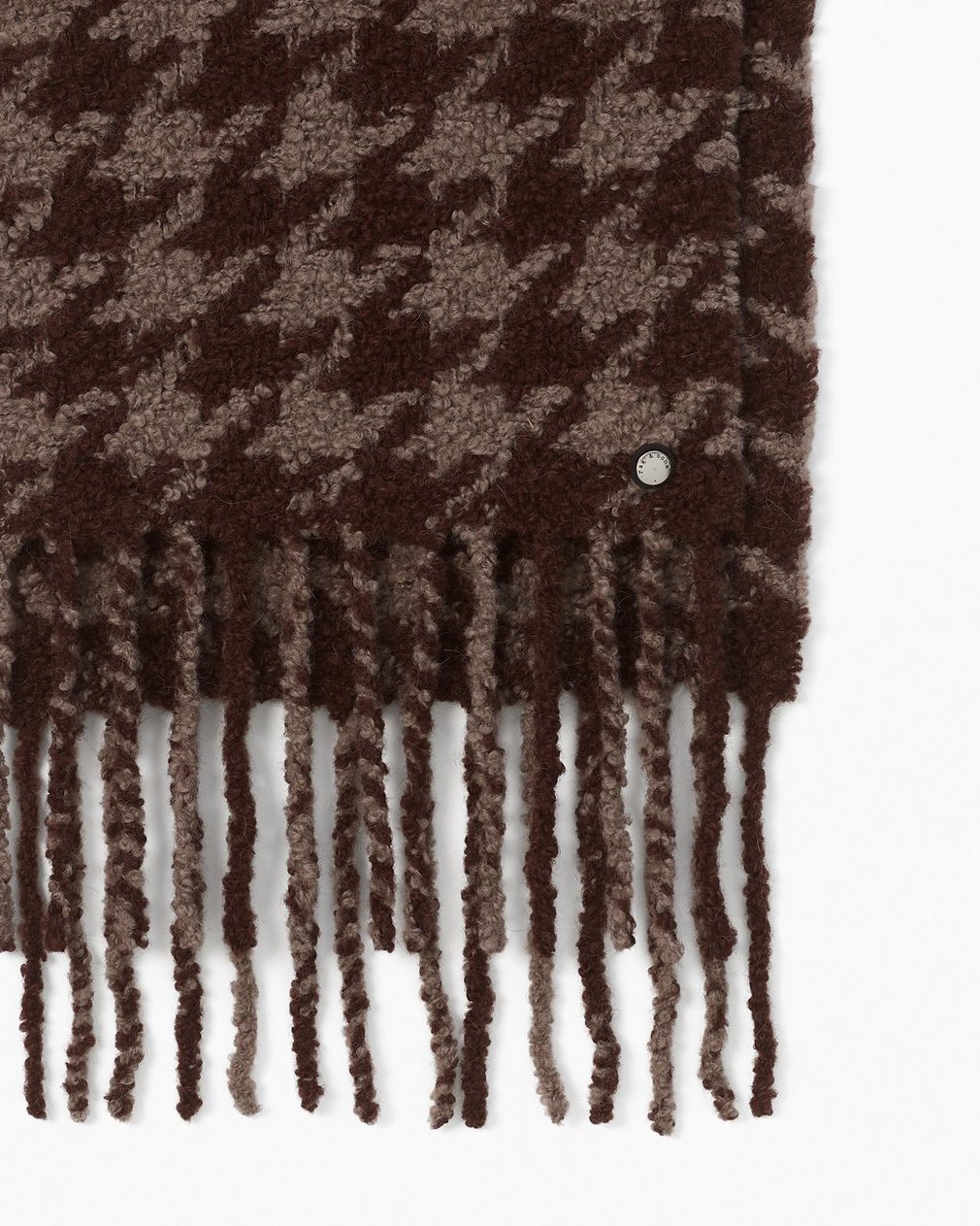Nora Houndstooth Scarf Dark Espresso Multi - Image 3