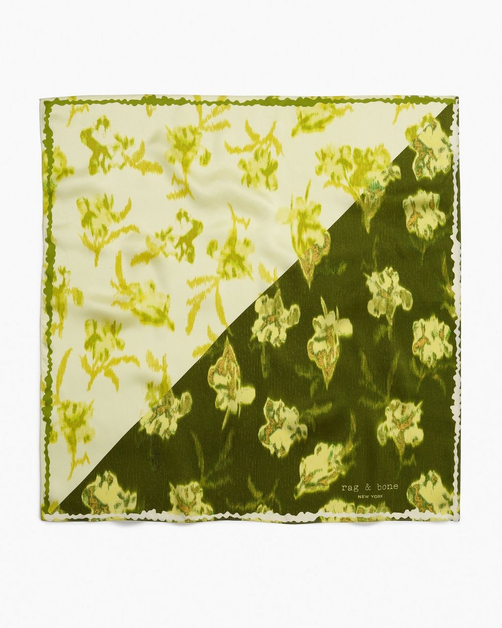 Kit Floral-Print Silk Bandana Lime