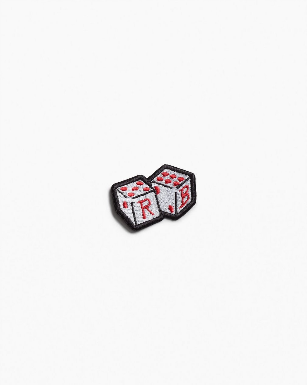 rb Embroidered Patch Rb Dice (Wht)
