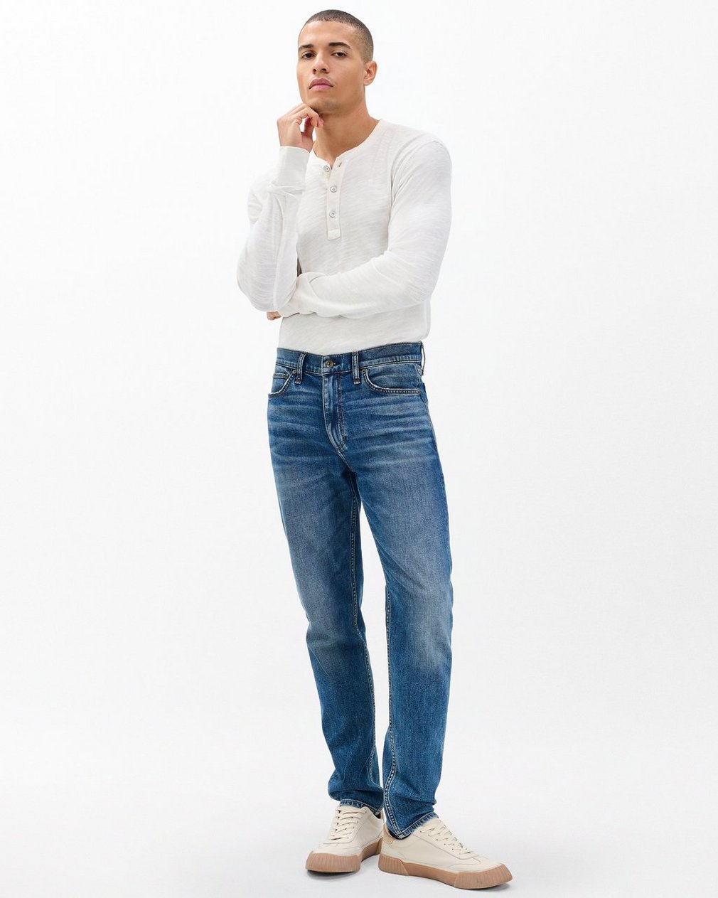 Fit 2 Jared: Slim Fit Medium Indigo Authentic Stretch Jean - Image 3