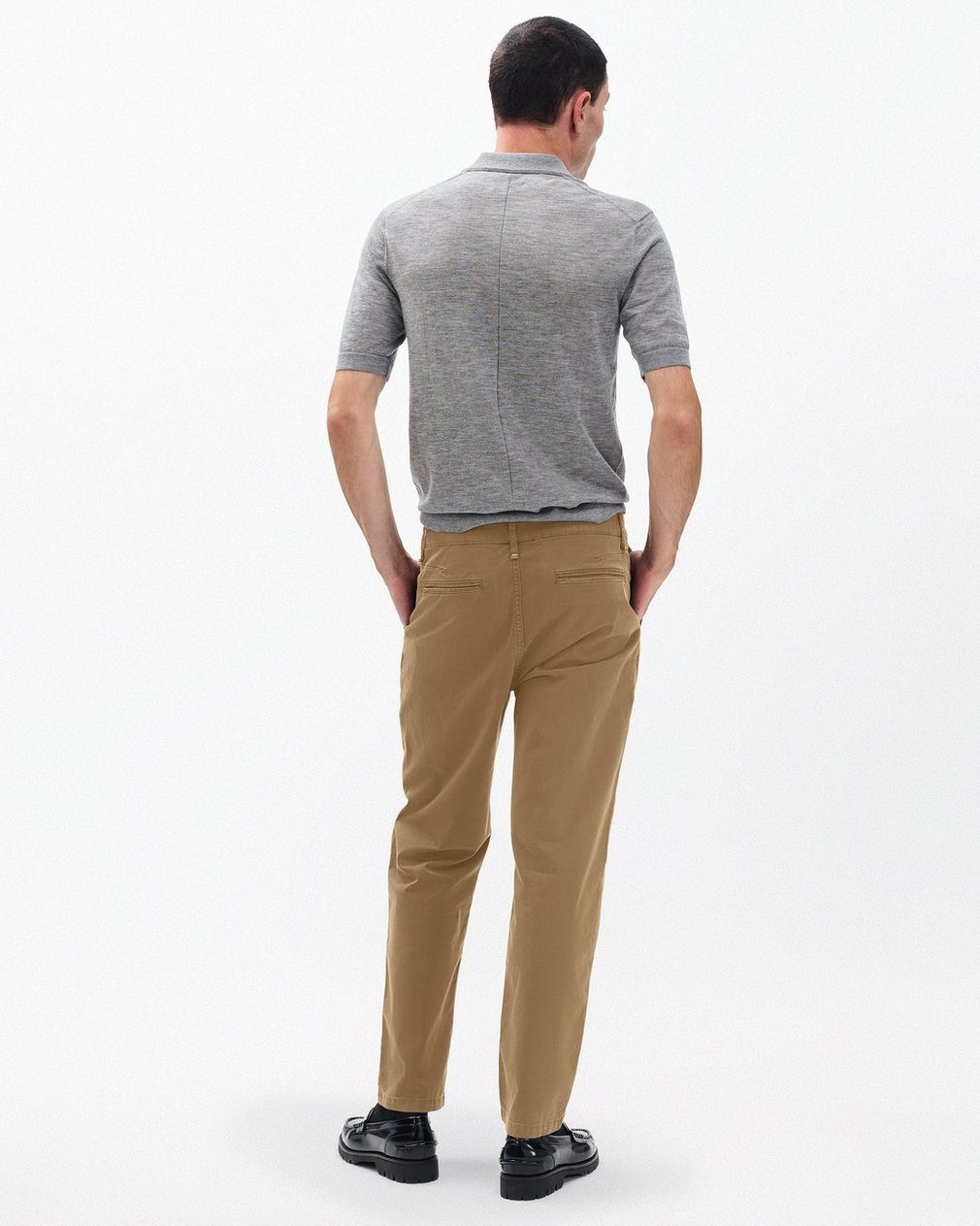 Evan Pleated Stretch Twill Chinos Bark - Image 6
