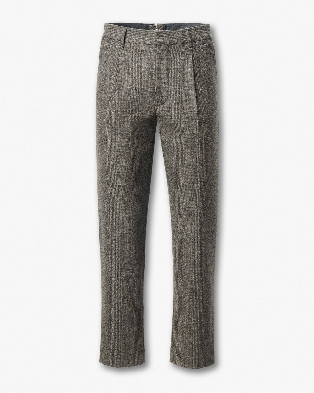 Evan British Plaid Wool Trousers Brown Plaid - Image 2