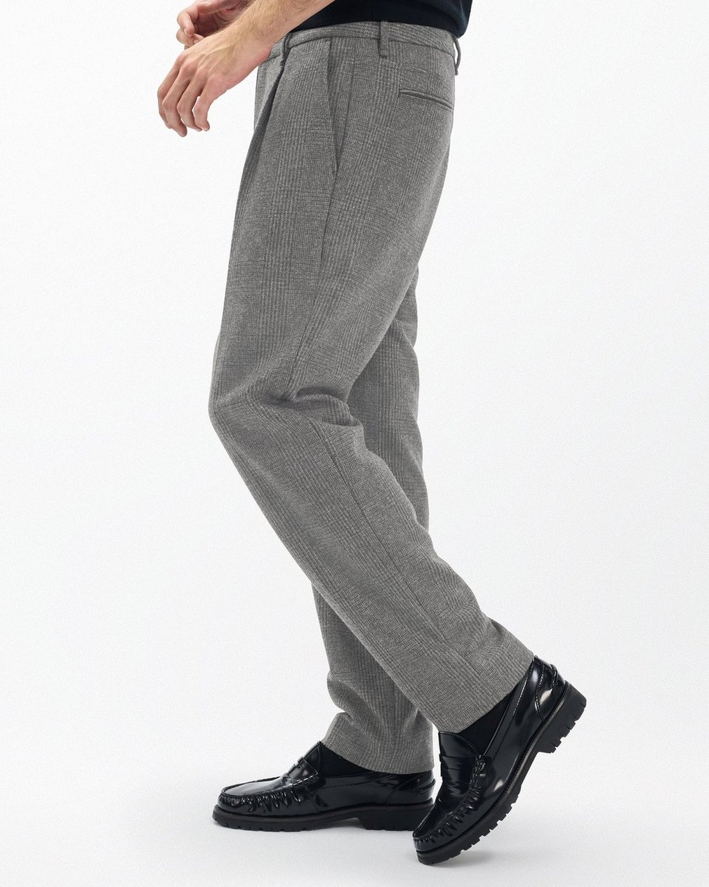 Evan British Plaid Wool Trousers Brown Plaid - Image 4