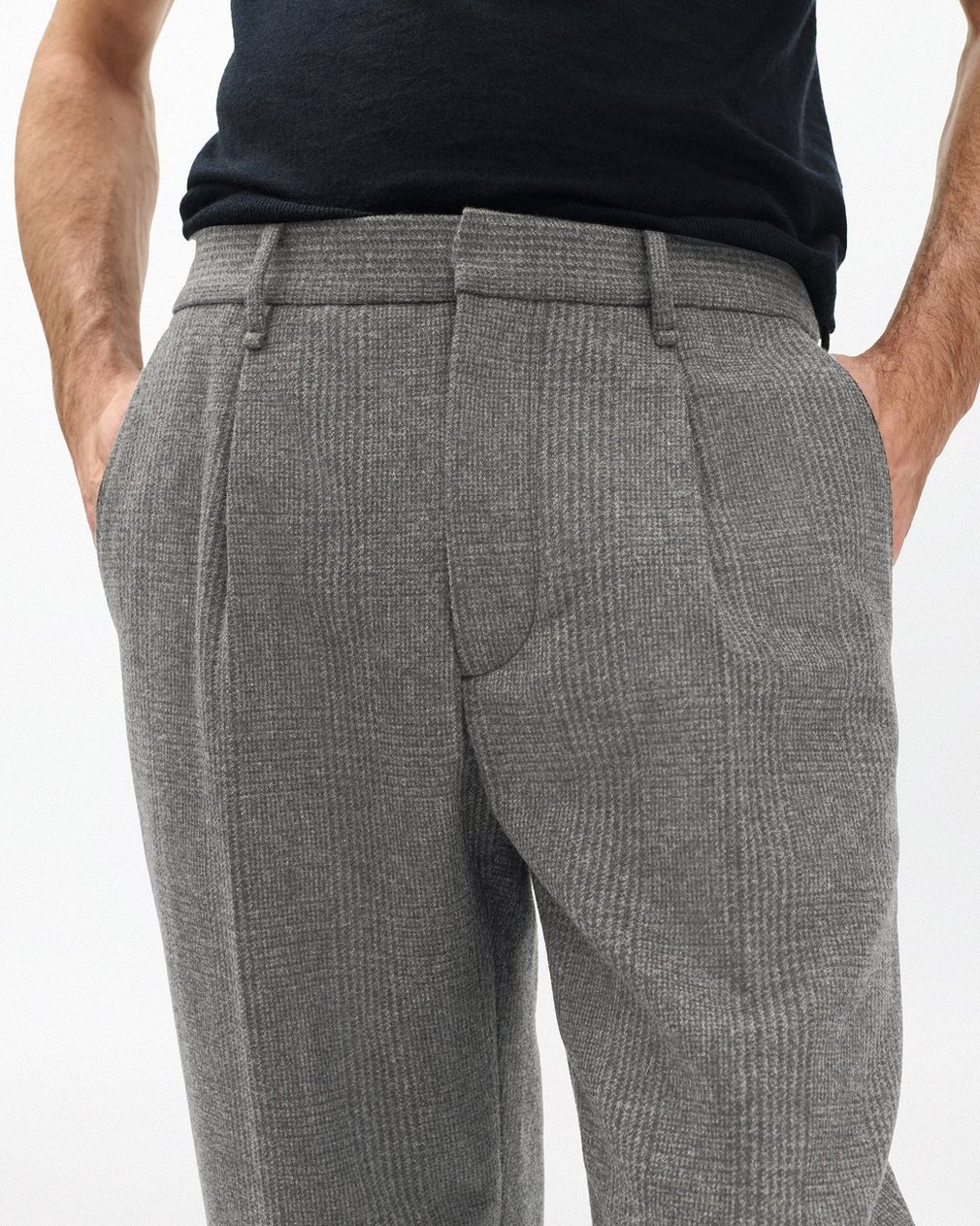 Evan British Plaid Wool Trousers Brown Plaid - Image 5