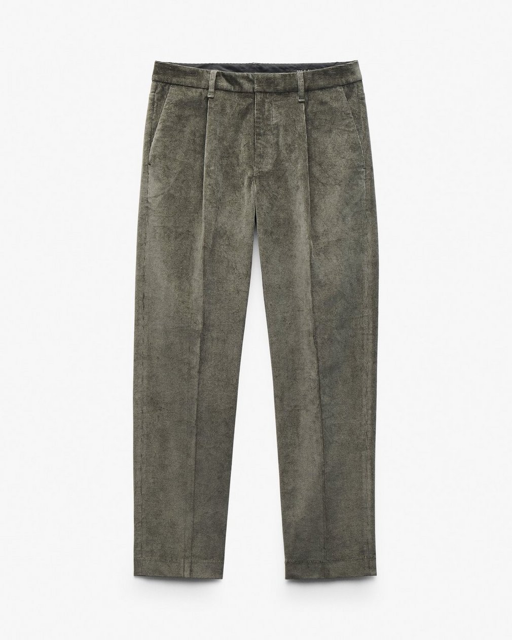 Evan Pleated Corduroy Trousers Dark Shadow - Image 2