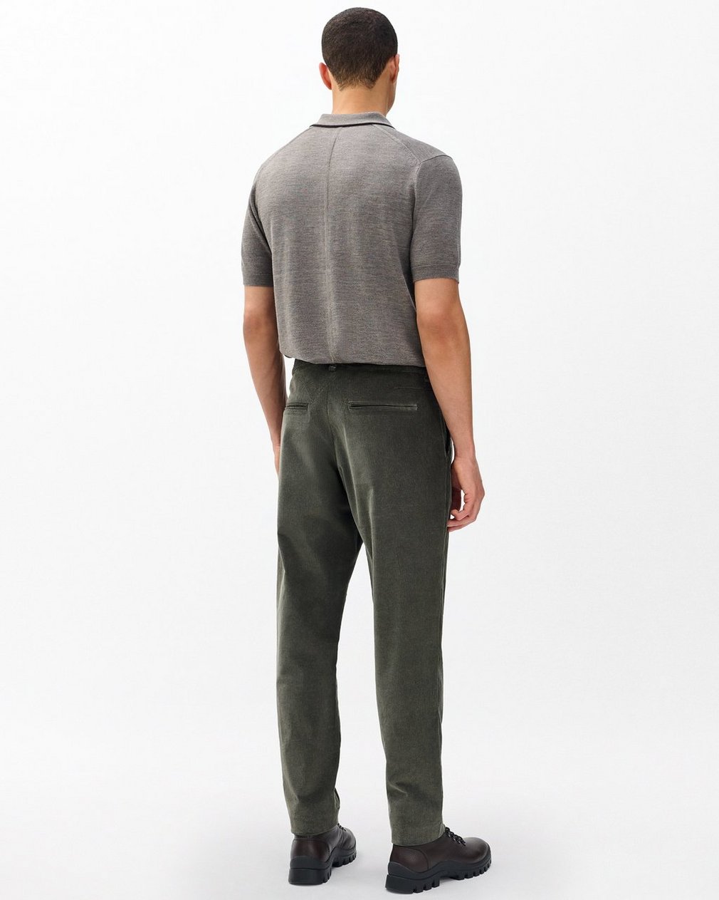 Evan Pleated Corduroy Trousers Dark Shadow - Image 6