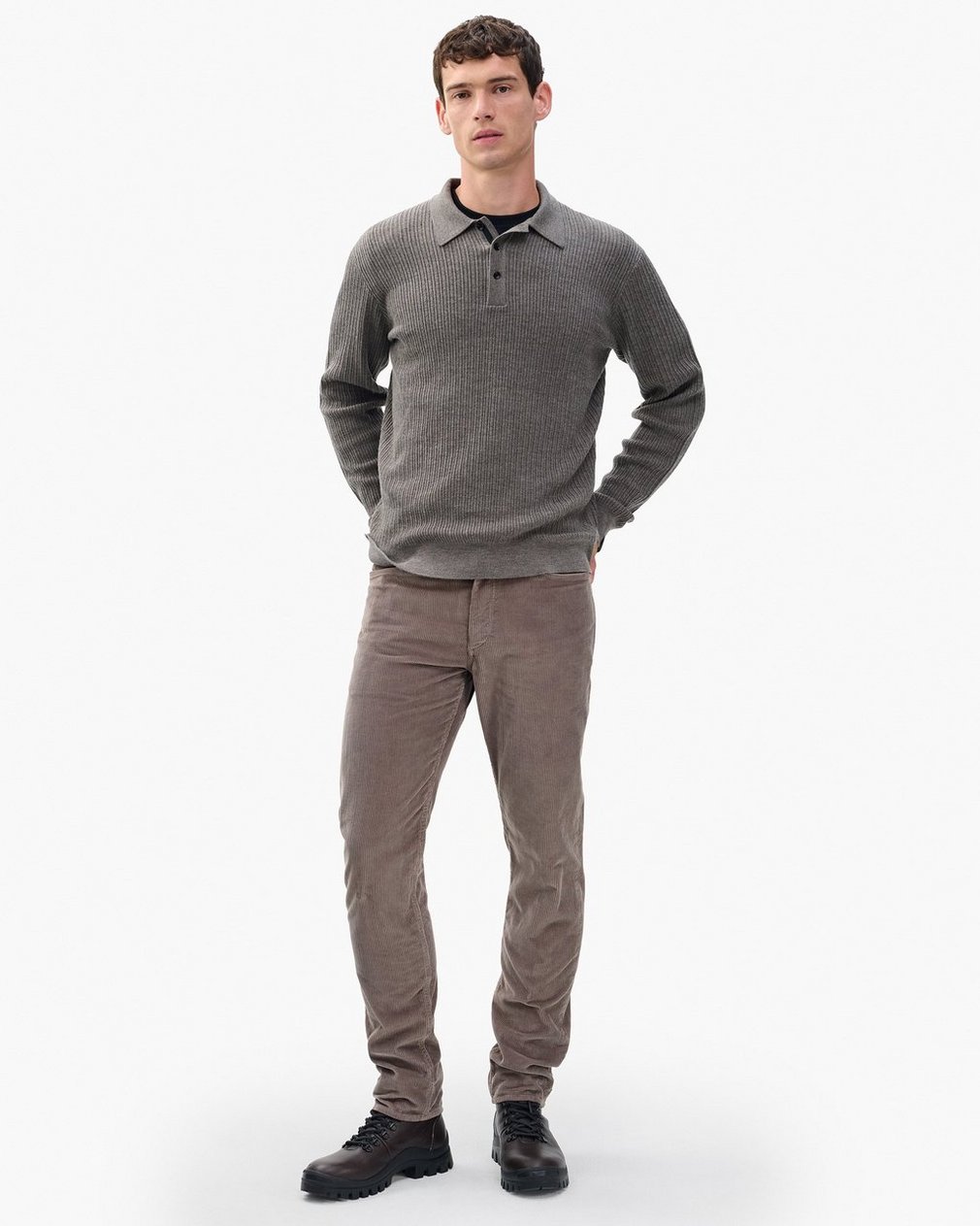 Fit 2 Slim Corduroy Pants Brown - Image 3