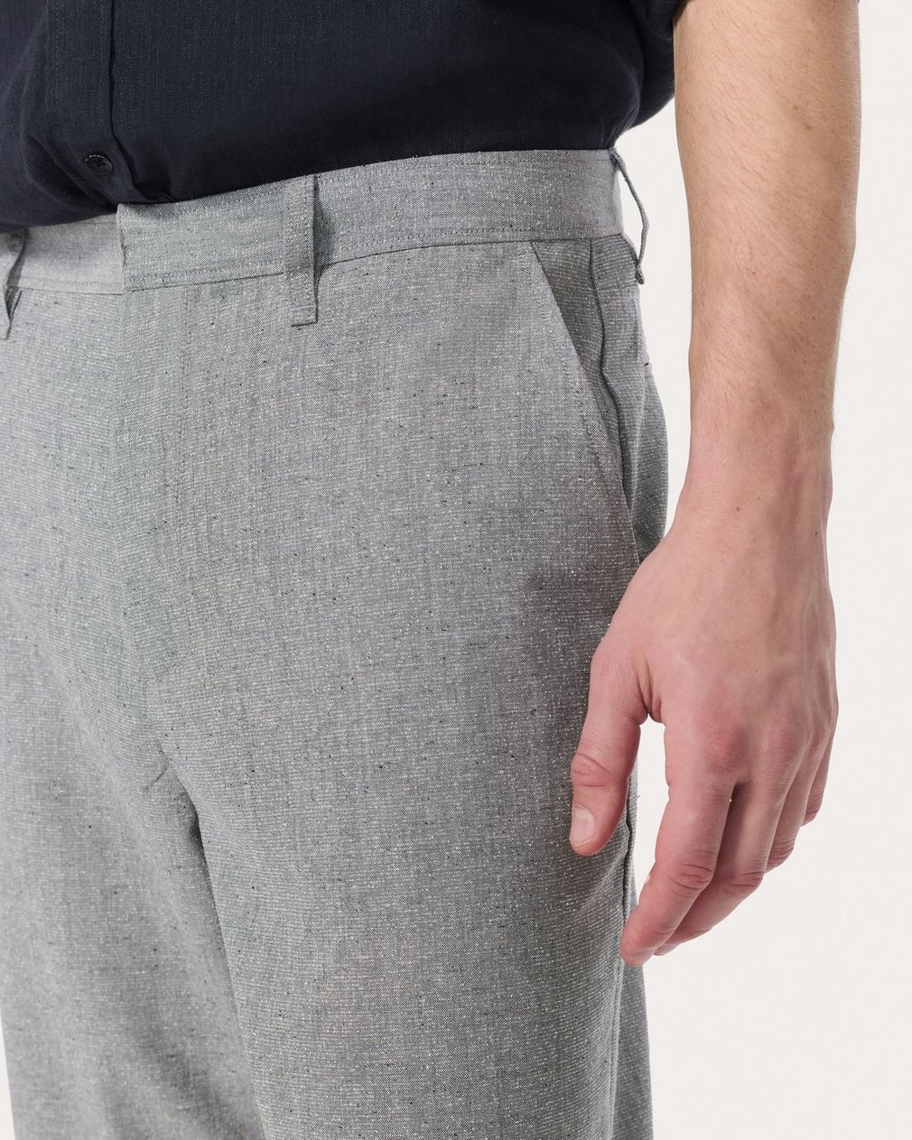 Baggy Wool-Blend Trousers Grey - Image 4