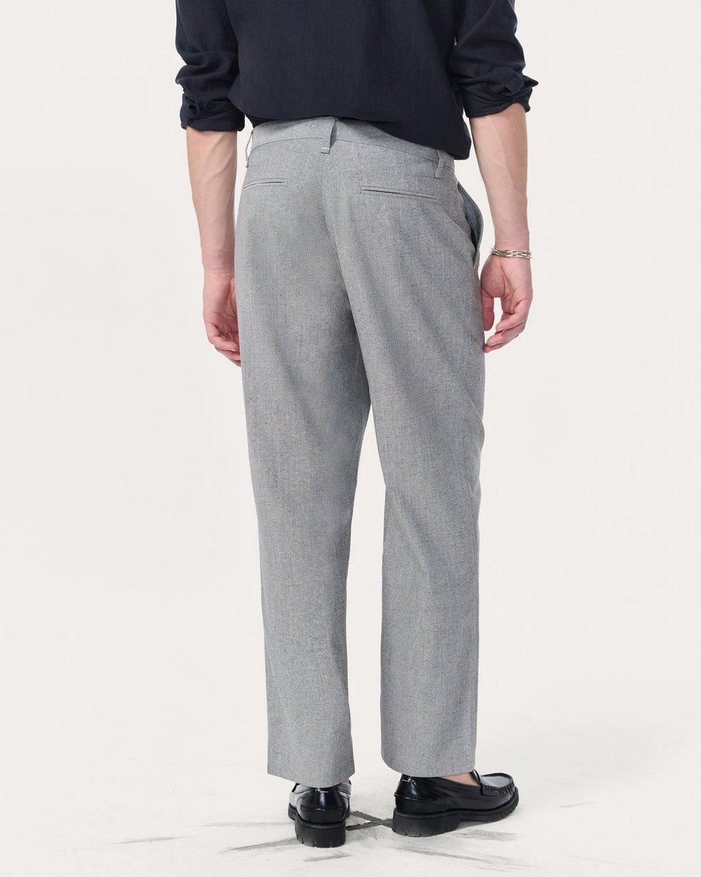 Baggy Wool-Blend Trousers Grey - Image 6