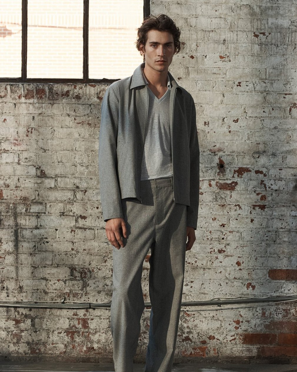 Baggy Wool-Blend Trousers Grey - Image 7
