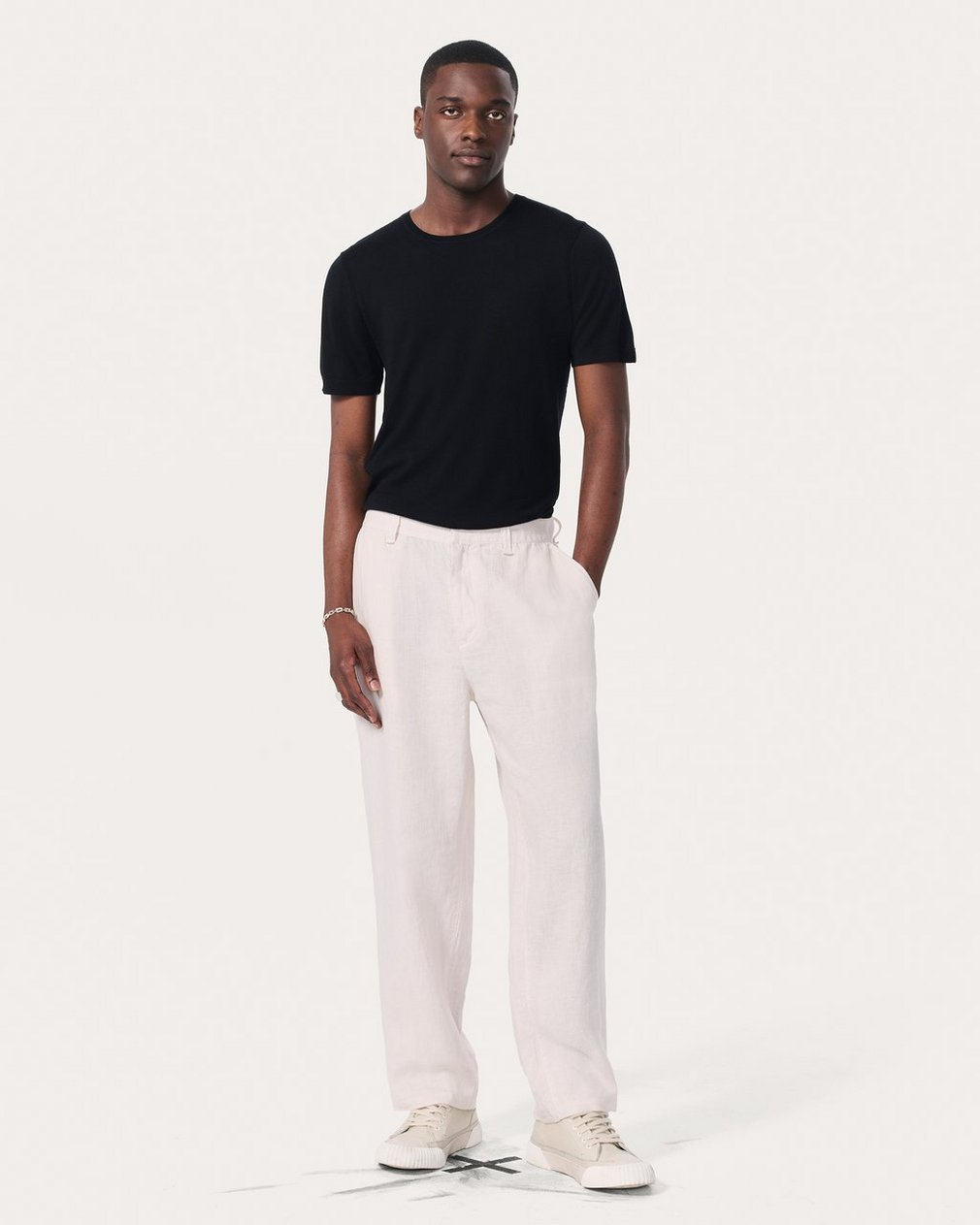 Baggy Linen Trousers Chime Grey