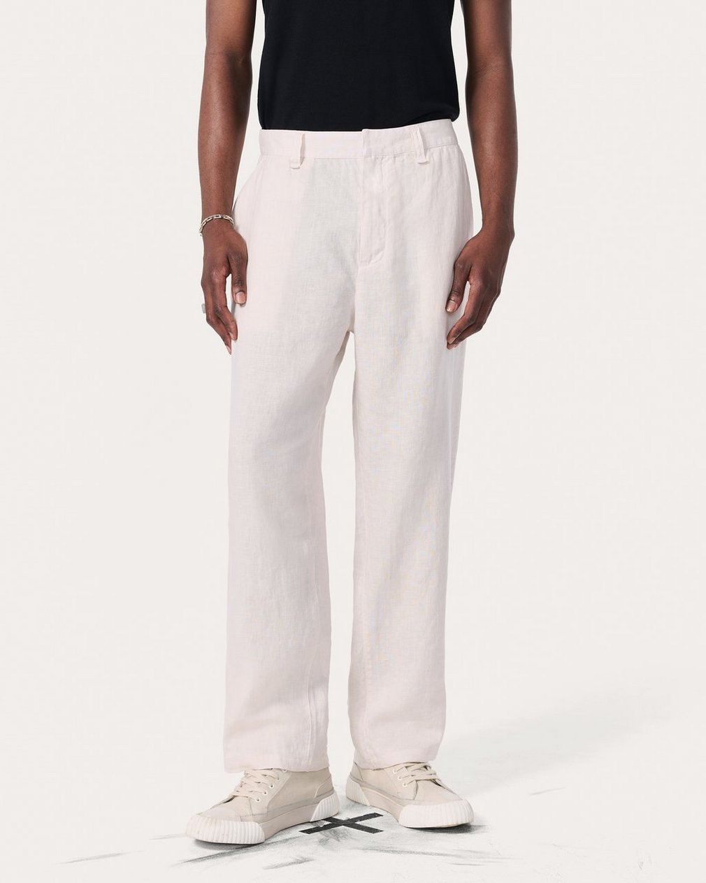 Baggy Linen Trousers Chime Grey - Image 3