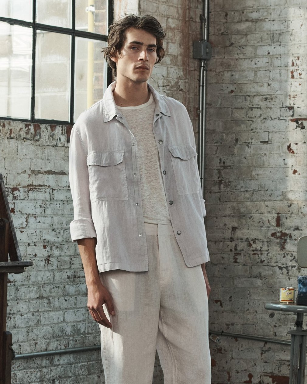 Baggy Linen Trousers Chime Grey - Image 7