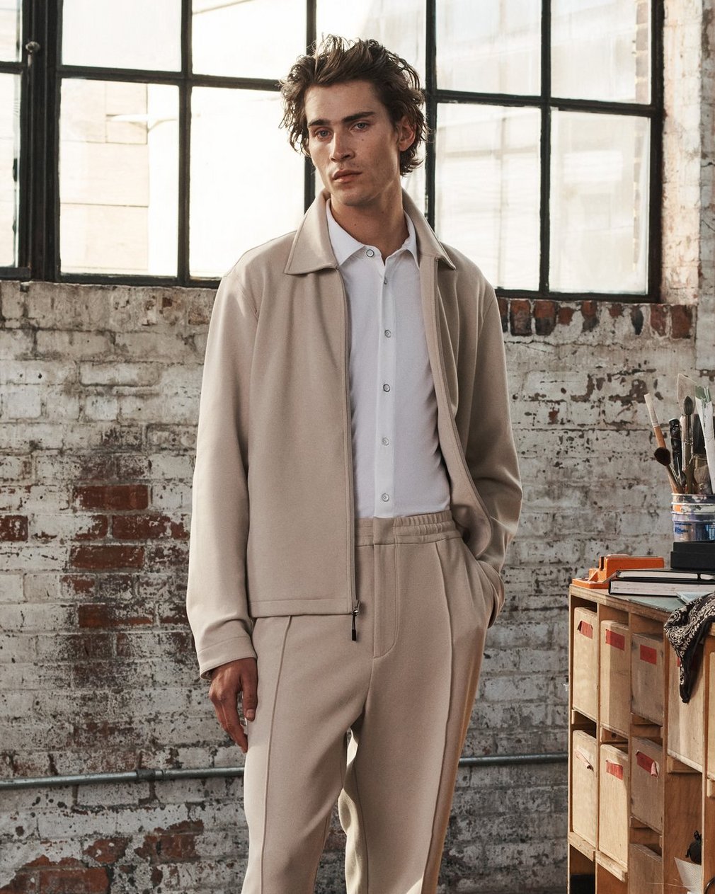 Tech Ponte Sweatpants Aged Taupe - Image 8