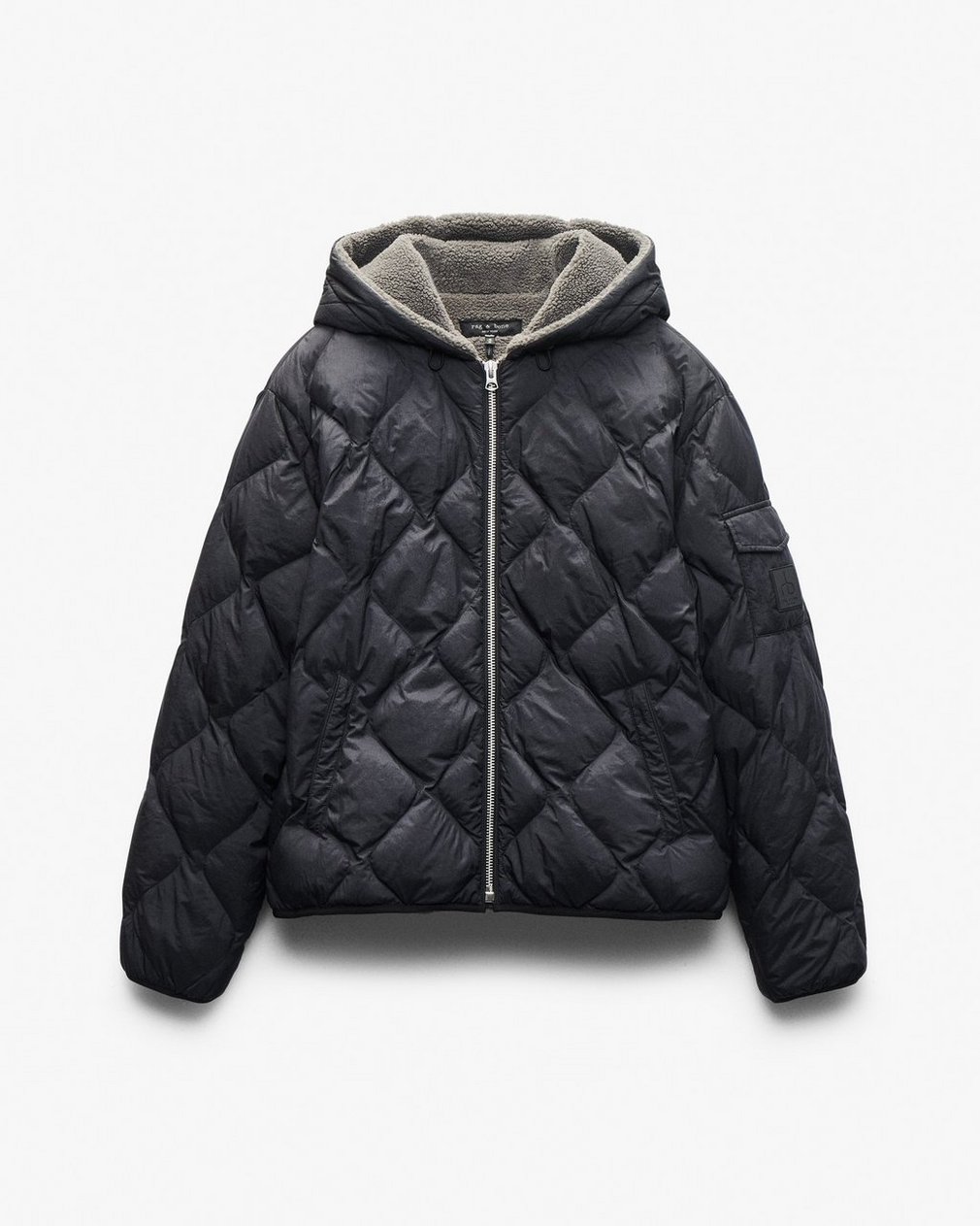 Dane Quilted Hooded Jacket Black - Image 2
