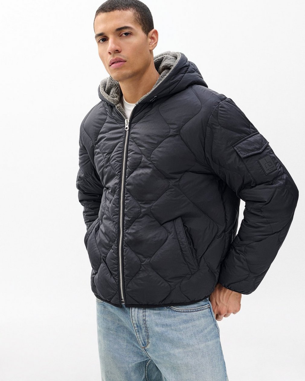 Dane Quilted Hooded Jacket Black - Image 4