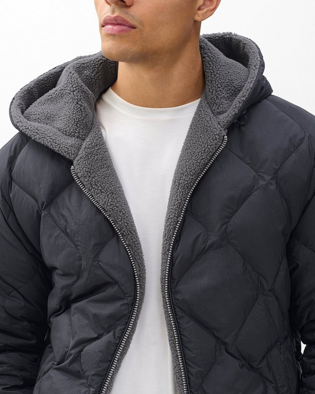 Dane Quilted Hooded Jacket Black - Image 5