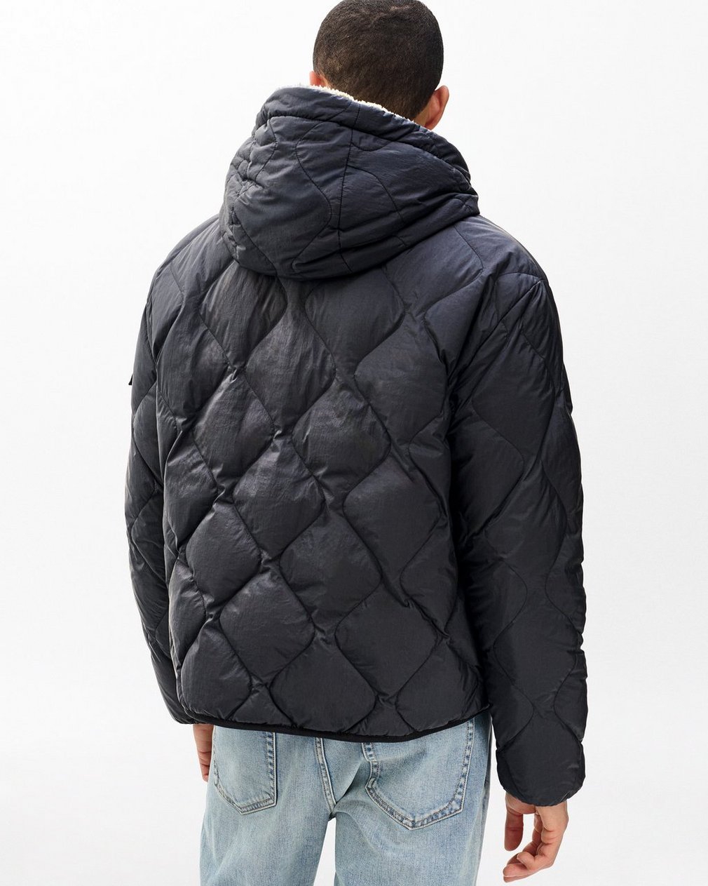 Dane Quilted Hooded Jacket Black - Image 6