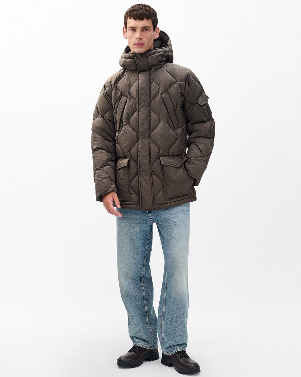 Dane Quilted Down Jacket Stonewall - Image 2