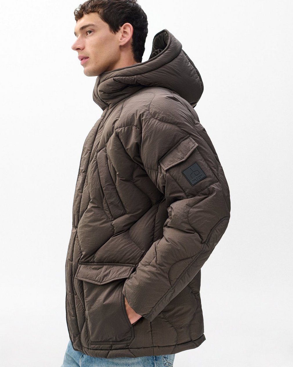Dane Quilted Down Jacket Stonewall - Image 3