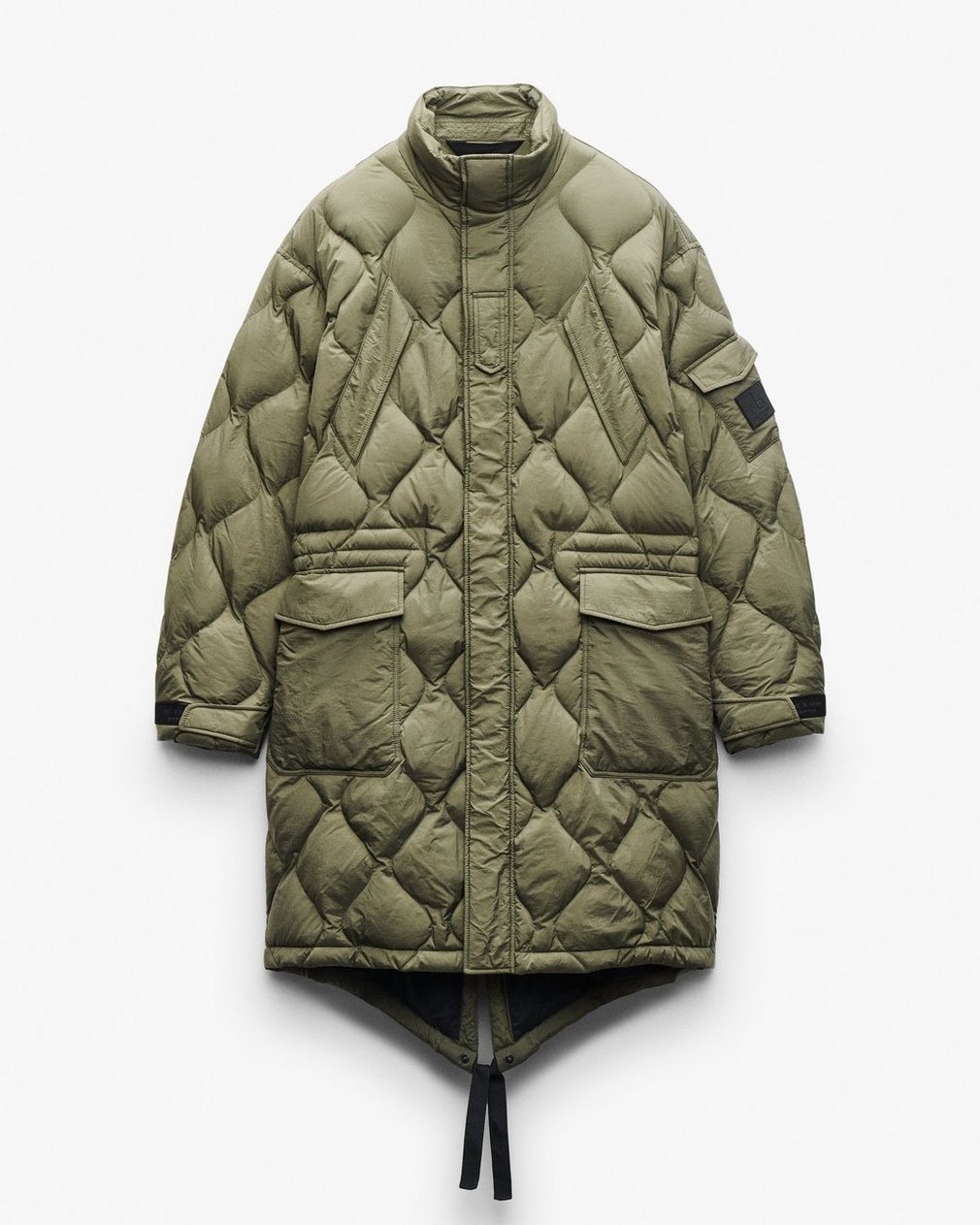 Dane Quilted Down Parka Dark Olive - Image 2
