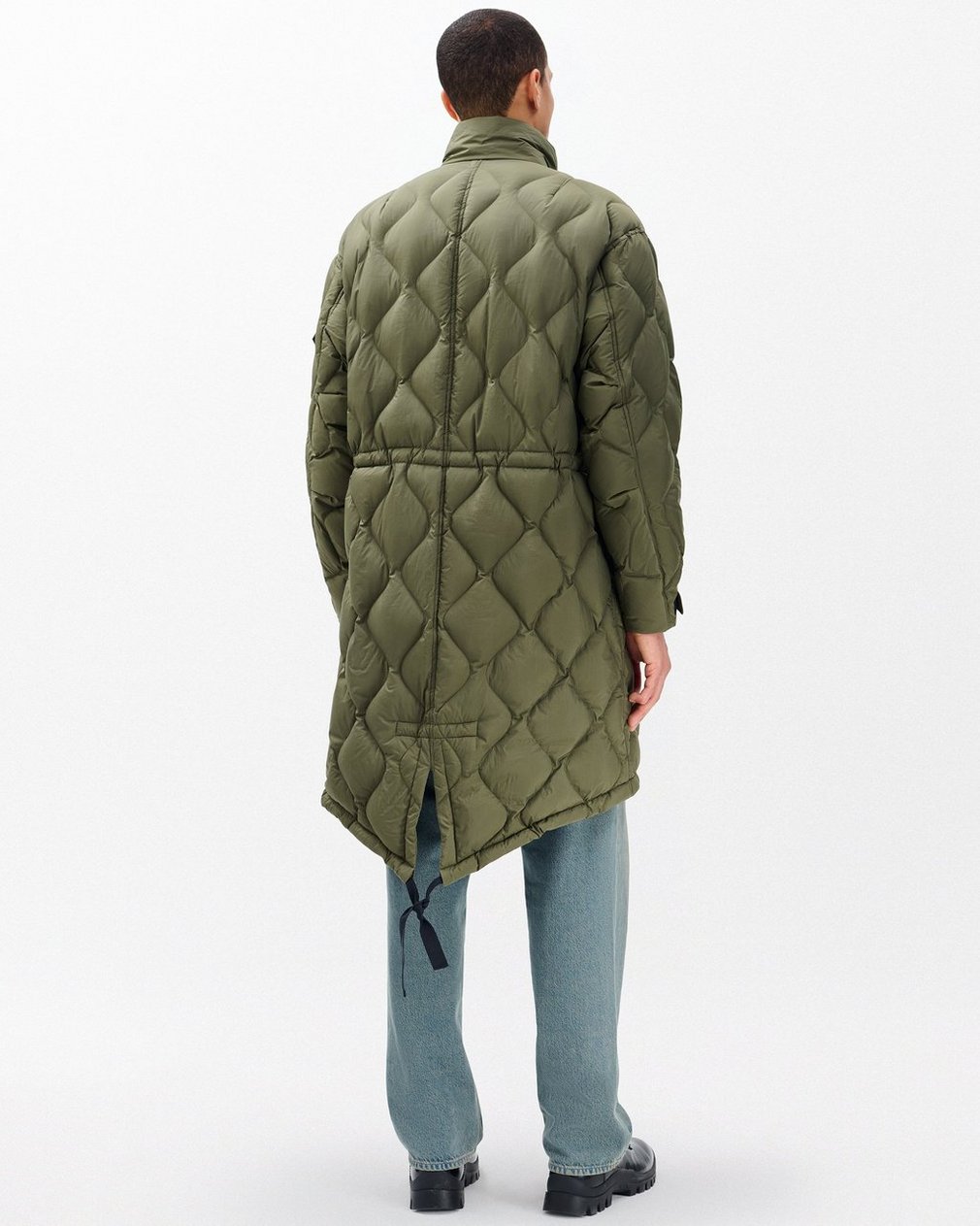 Dane Quilted Down Parka Dark Olive - Image 6