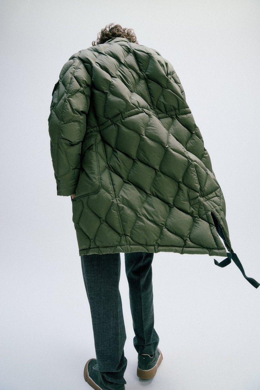 Dane Quilted Down Parka Dark Olive - Image 8