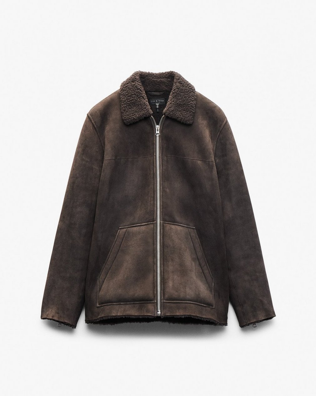 Trent Lamb Shearling Jacket Distressed Brown - Image 2