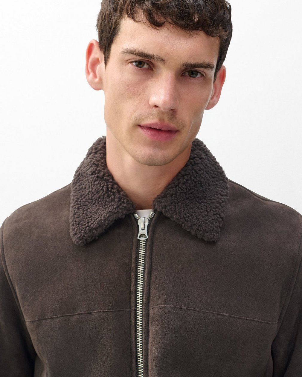 Trent Lamb Shearling Jacket Distressed Brown - Image 5