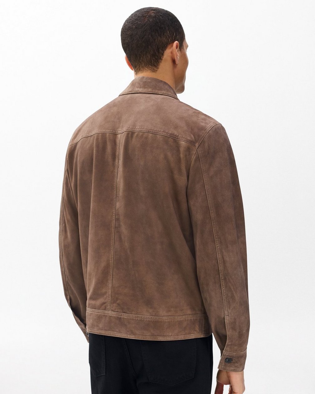 rb Suede Trucker Jacket Light Brown - Image 5