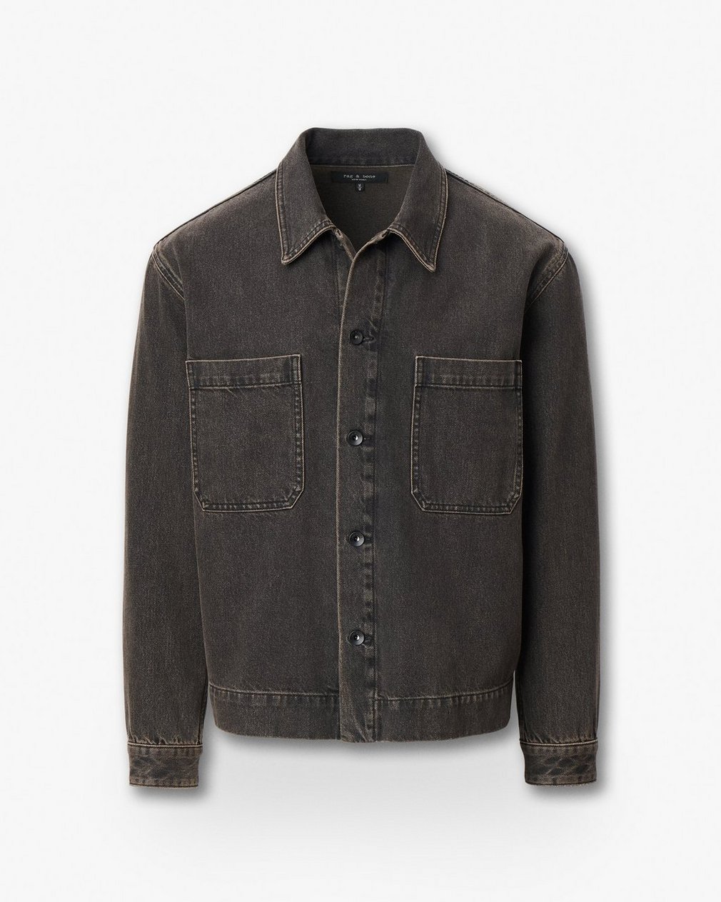 Brooks Infuse Denim Overshirt Brown Black - Image 2