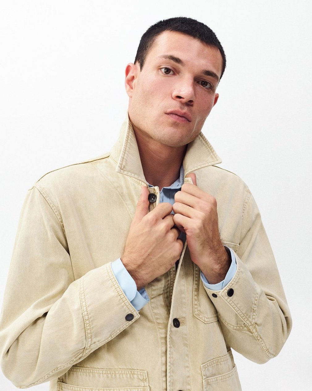 Tribeca Denim Chore Jacket Stone Beige