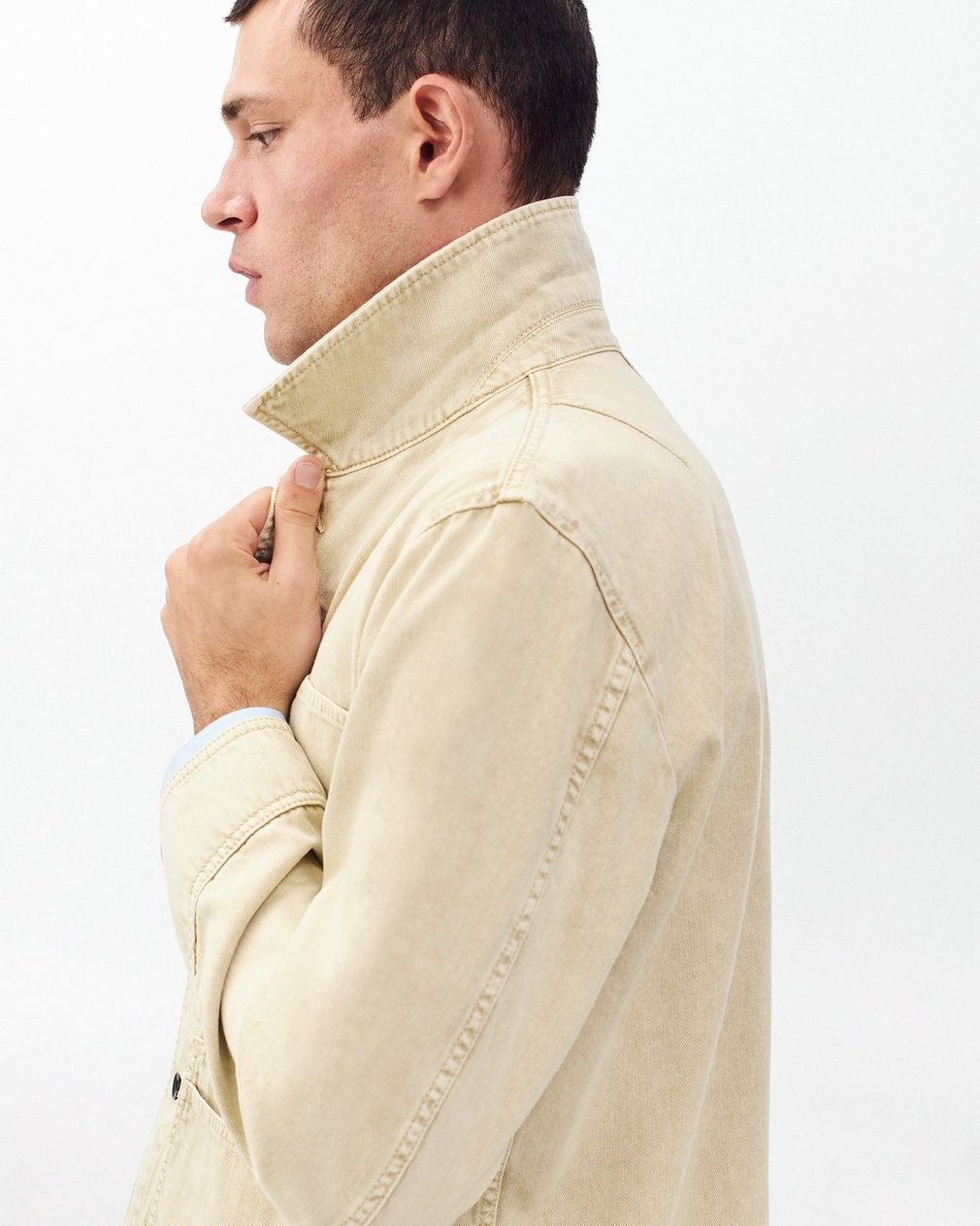 Tribeca Denim Chore Jacket Stone Beige - Image 5