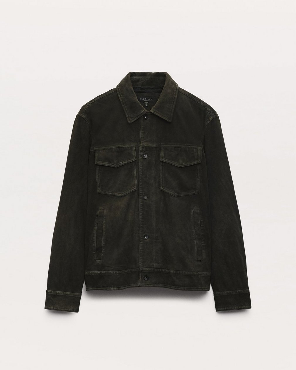 rb Suede Trucker Jacket Black - Image 2