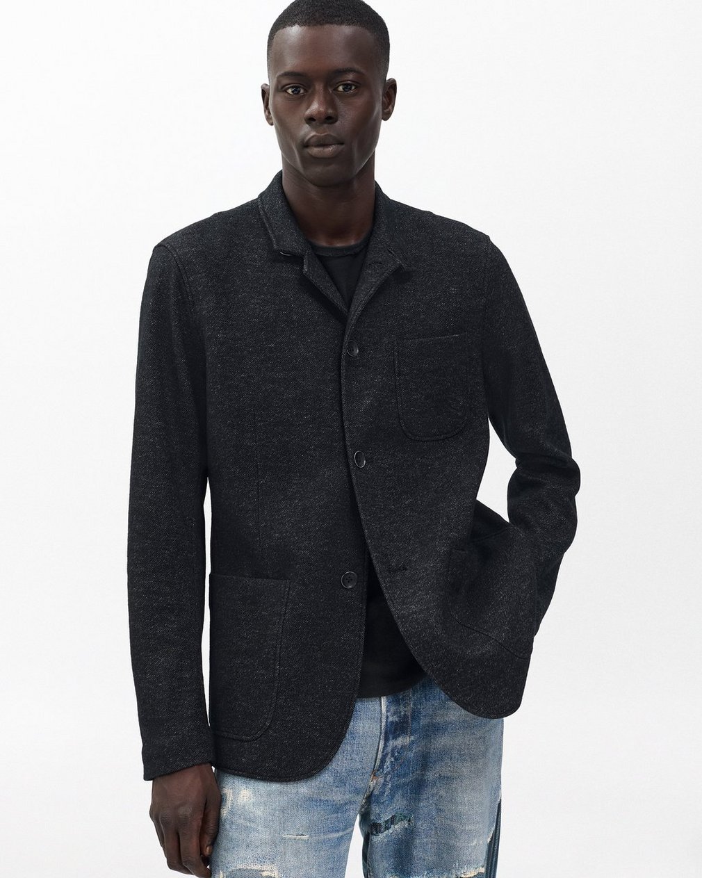 Prospect Knit Blazer Dark Grey - Image 5