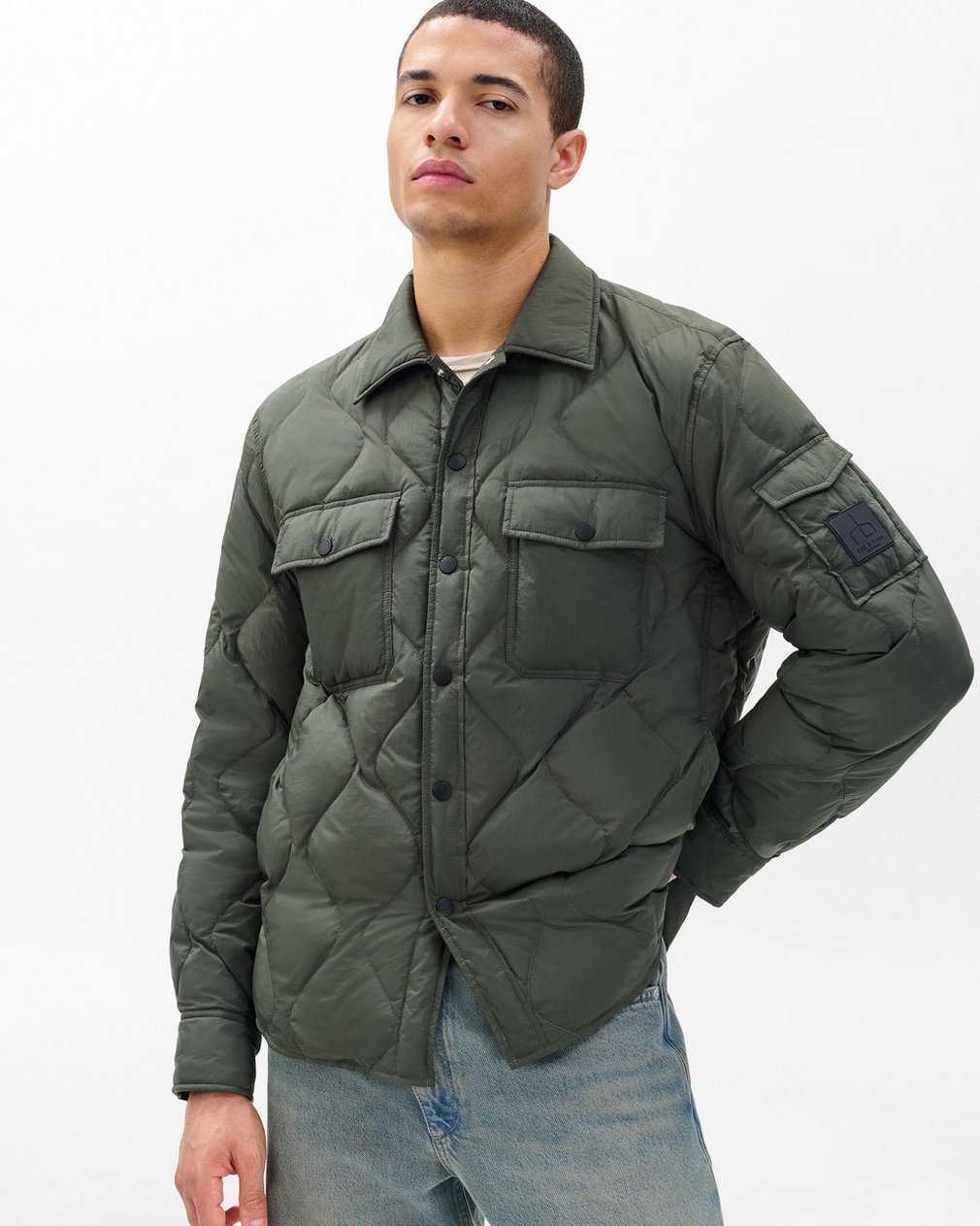 Dane Quilted Shirt Jacket Dark Shadow